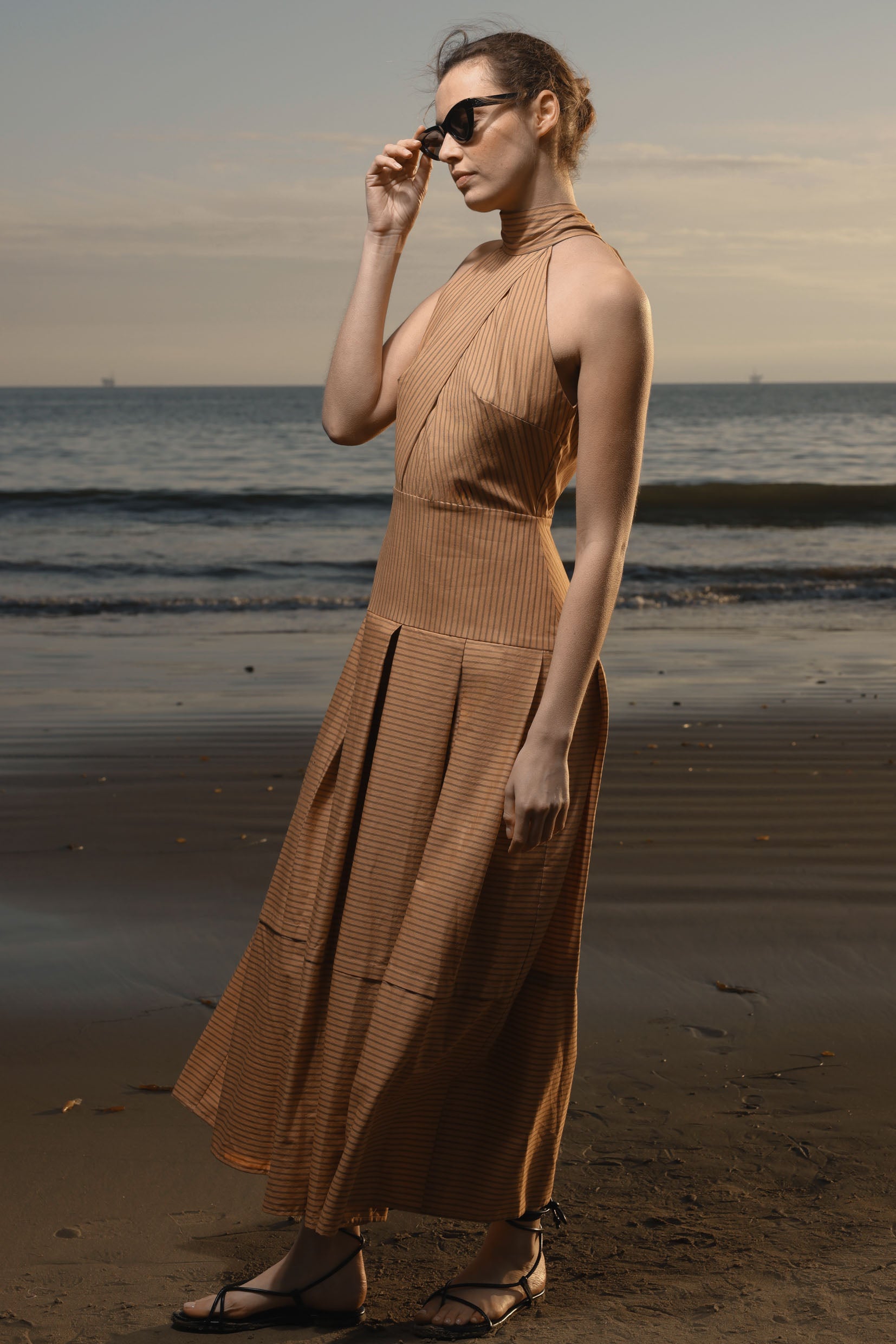 Nysa Dress - Ticking Stripe - Heidi Merrick