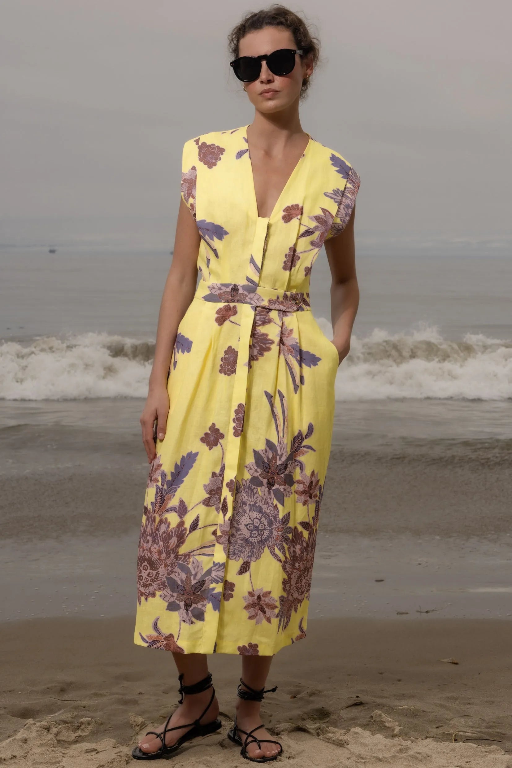 Azadeh Dress - Yellow Batik - Heidi Merrick