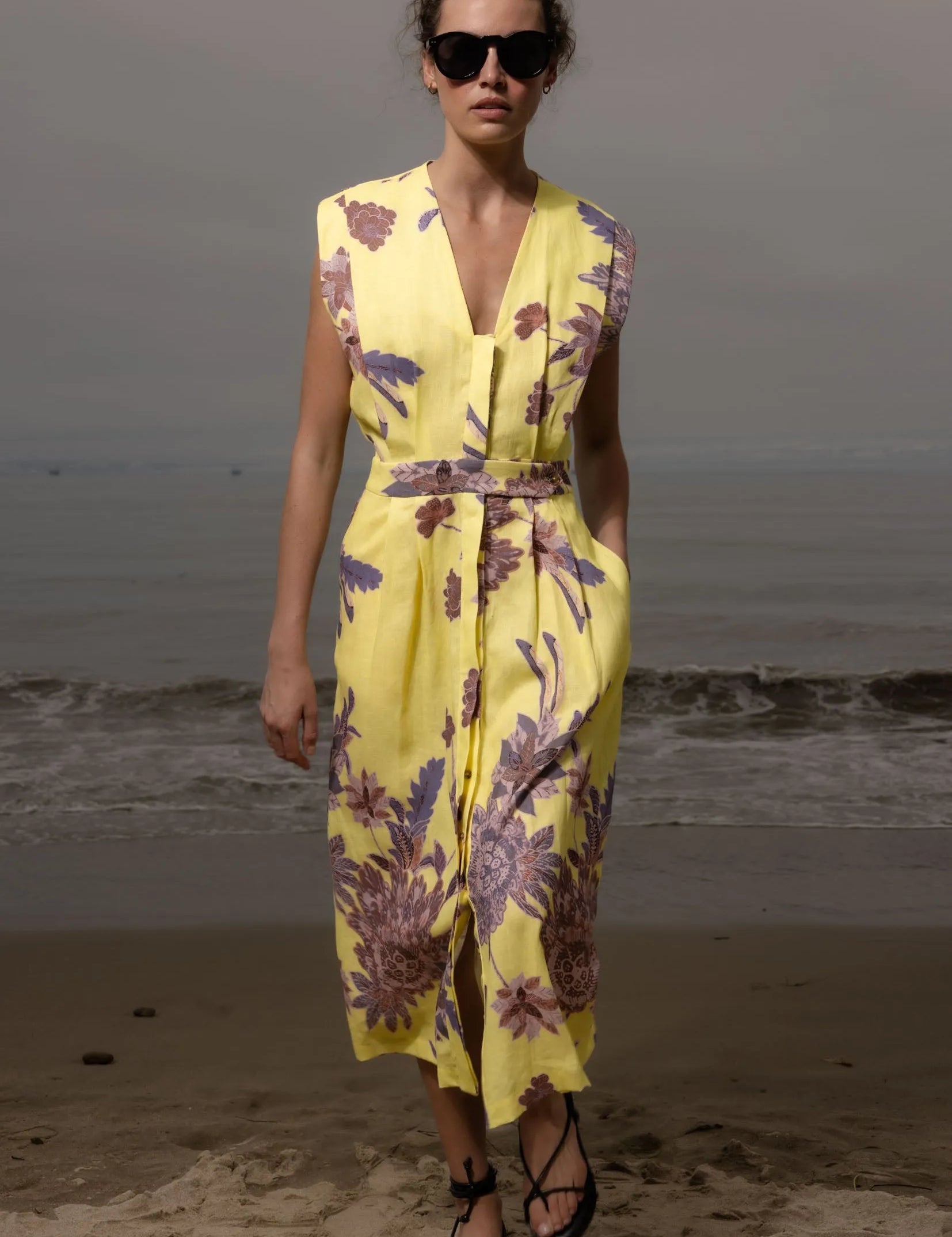 Azadeh Dress - Yellow Batik - Heidi Merrick