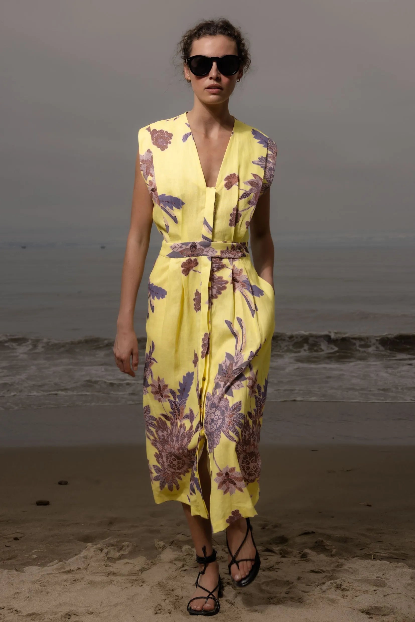 Azadeh Dress - Yellow Batik - Heidi Merrick