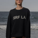 Barrel Sleeve SRF LA Crewneck - Antique Cream on Black - Heidi Merrick