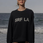 Barrel Sleeve SRF LA Crewneck - Antique Cream on Black - Heidi Merrick