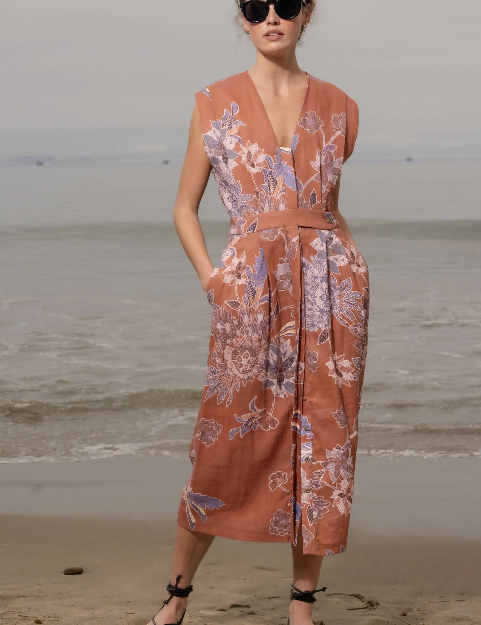Azadeh Dress - Orange Batik - Heidi Merrick