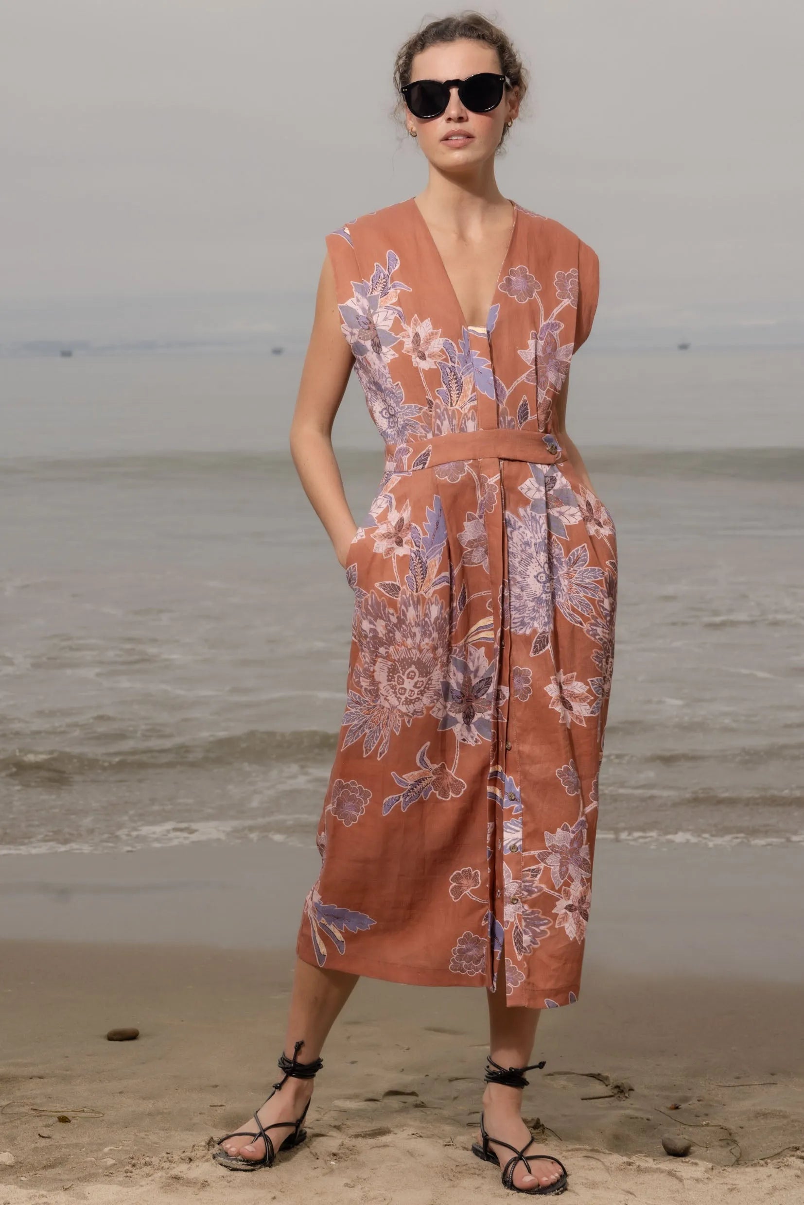 Azadeh Dress - Orange Batik - Heidi Merrick