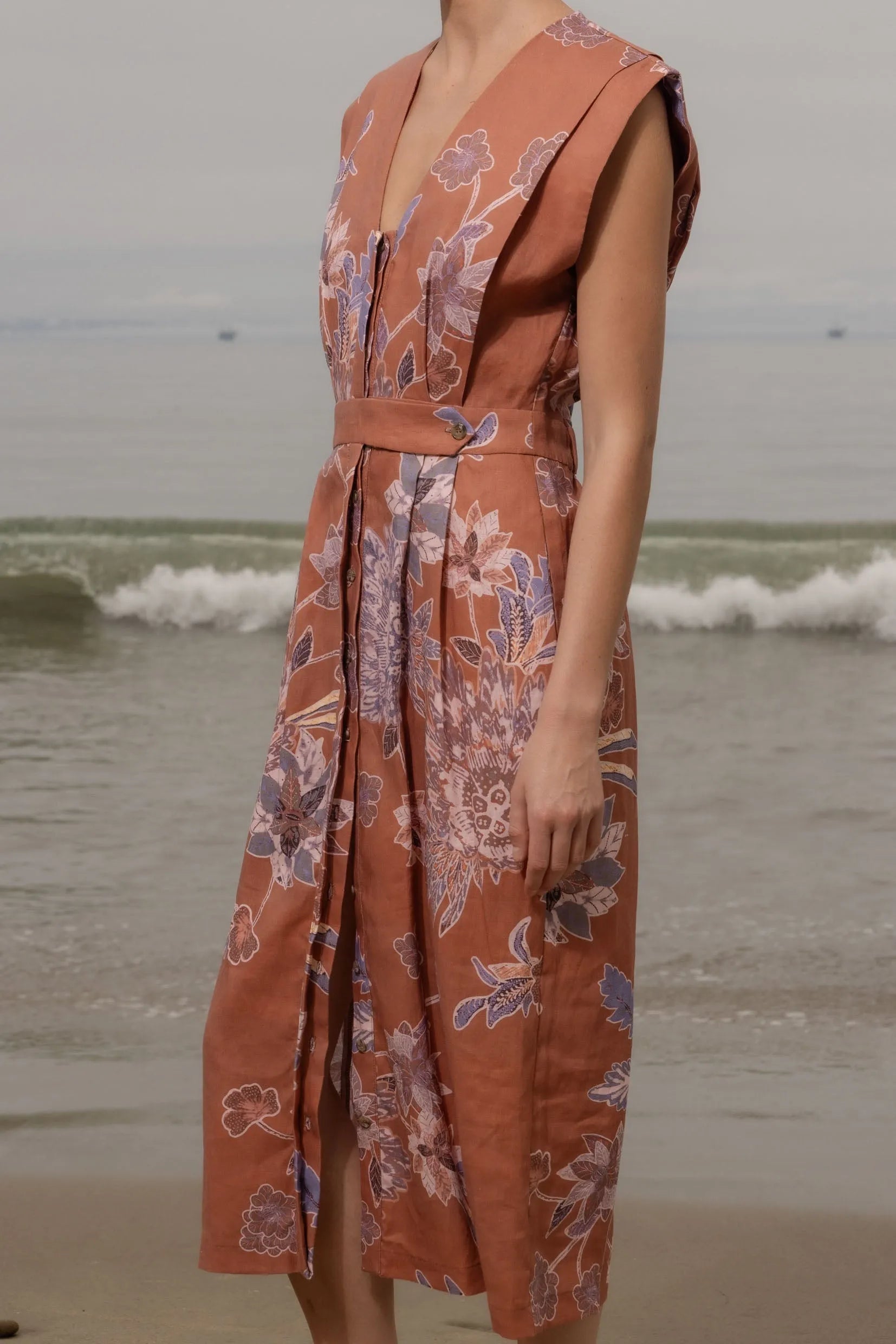 Azadeh Dress - Orange Batik - Heidi Merrick