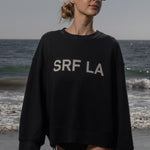 Barrel Sleeve SRF LA Crewneck - Antique Cream on Black - Heidi Merrick