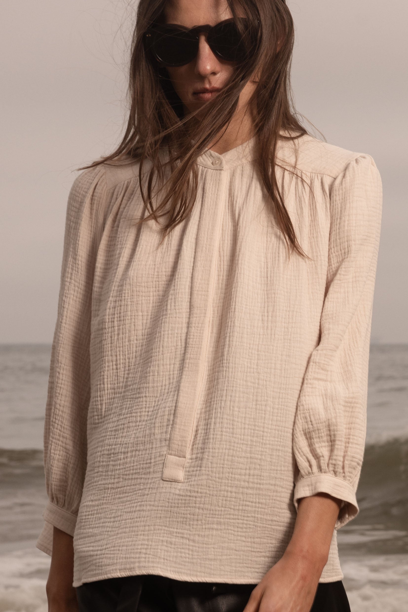 Marish Top - Dun Gauze - Heidi Merrick