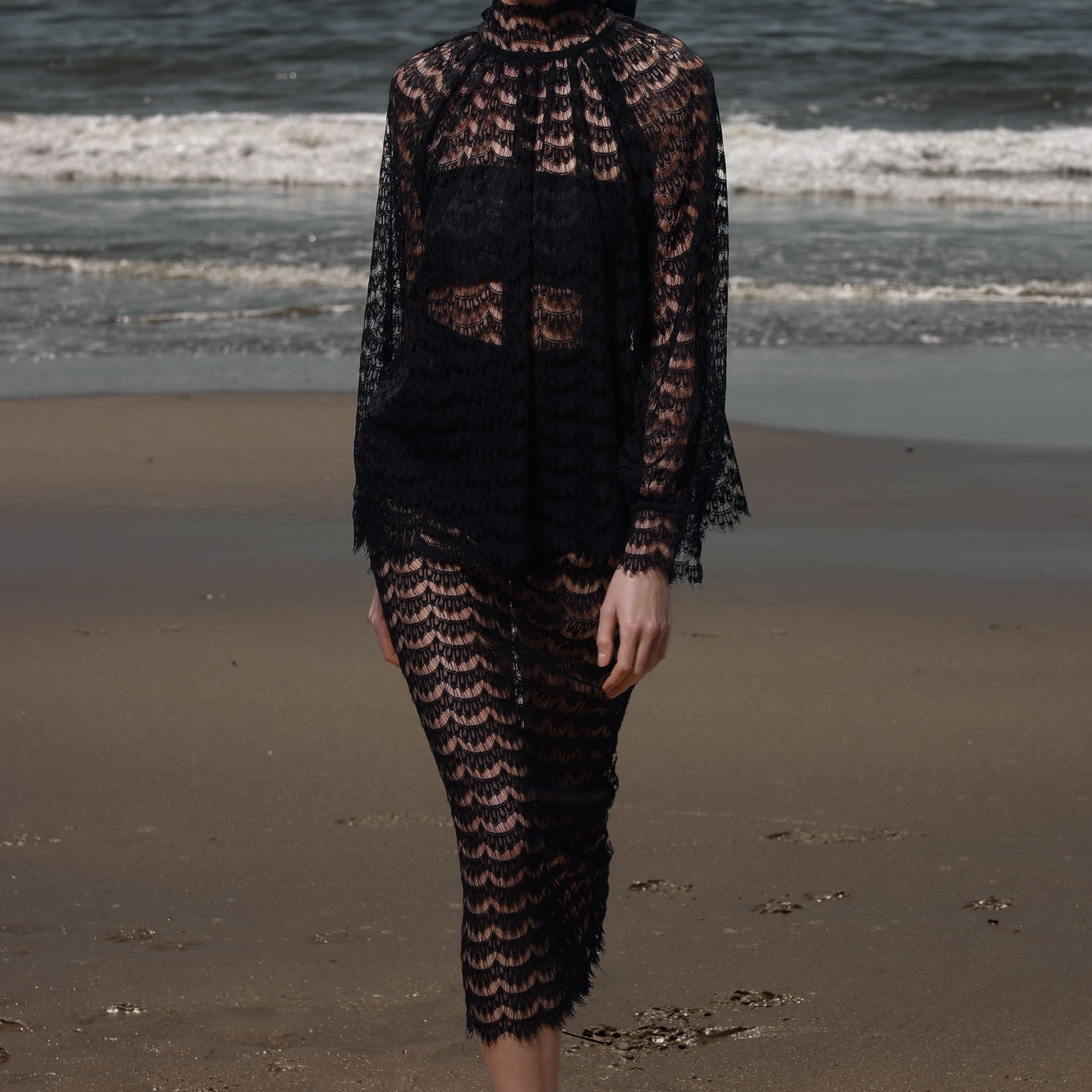 Tara Skirt - Eclipse Black Lace - Heidi Merrick