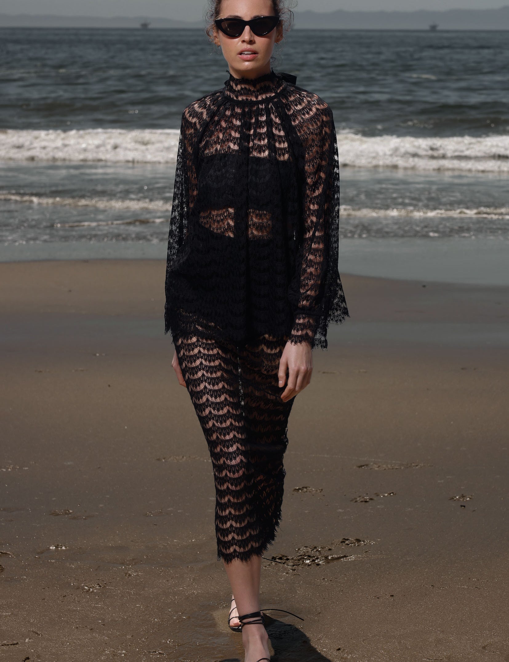 Tara Skirt - Eclipse Black Lace - Heidi Merrick