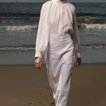Geometry Skirt -Cream Linen - Heidi Merrick