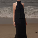 Geometry Skirt - Black Silk Noil - Heidi Merrick
