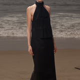 Geometry Skirt - Black Silk Noil - Heidi Merrick
