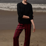 Serge Pant - Burgundy Moroccan Stripe - Heidi Merrick