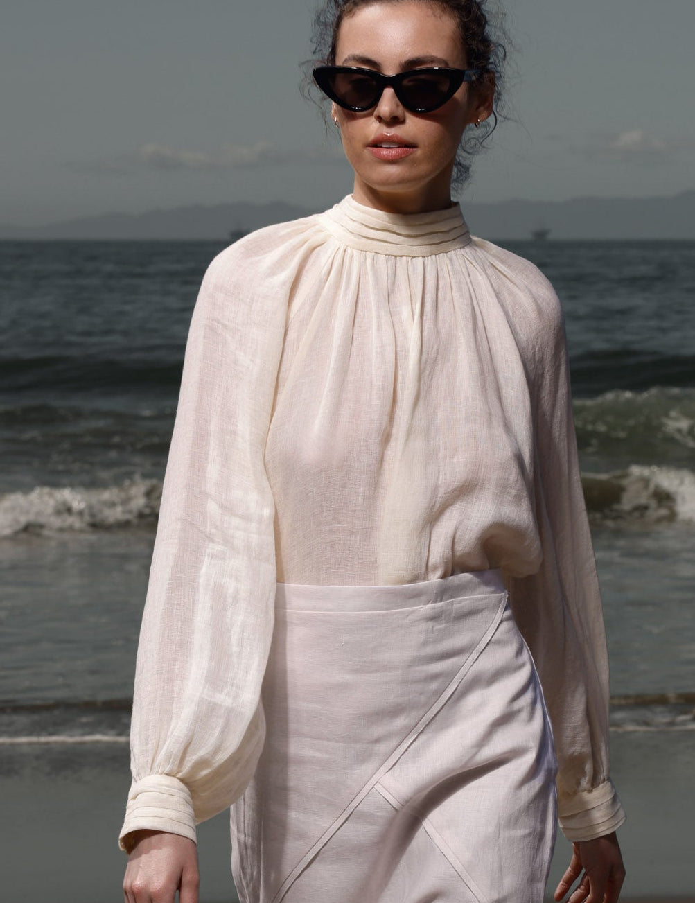 Verse Top - Ivory Tissue Linen - Heidi Merrick