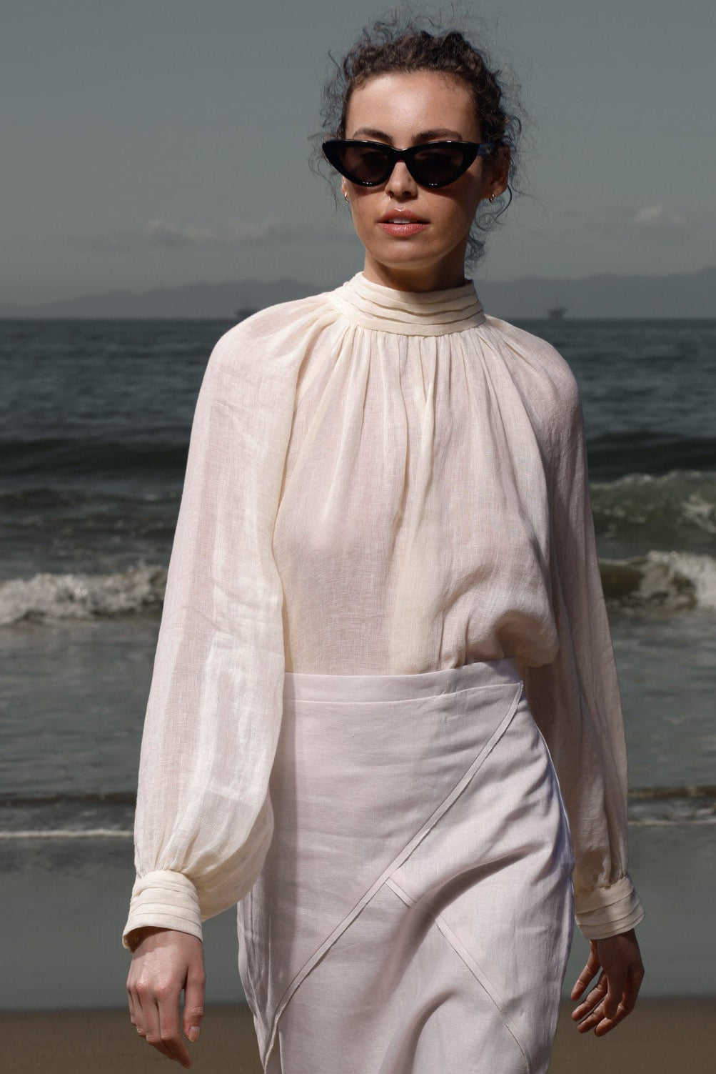 Verse Top - Ivory Tissue Linen - Heidi Merrick