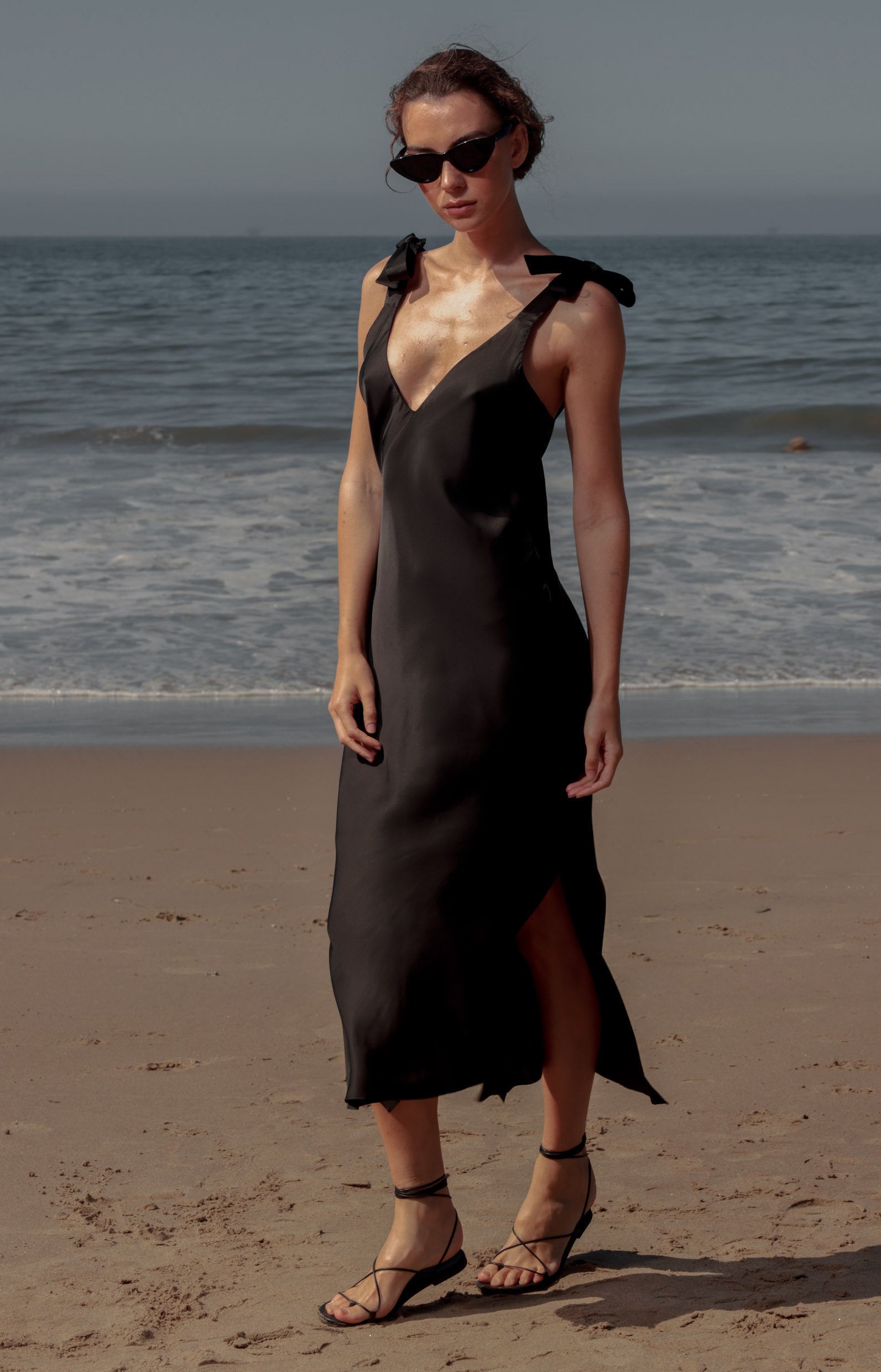 Marion Slip Dress - Black - Heidi Merrick