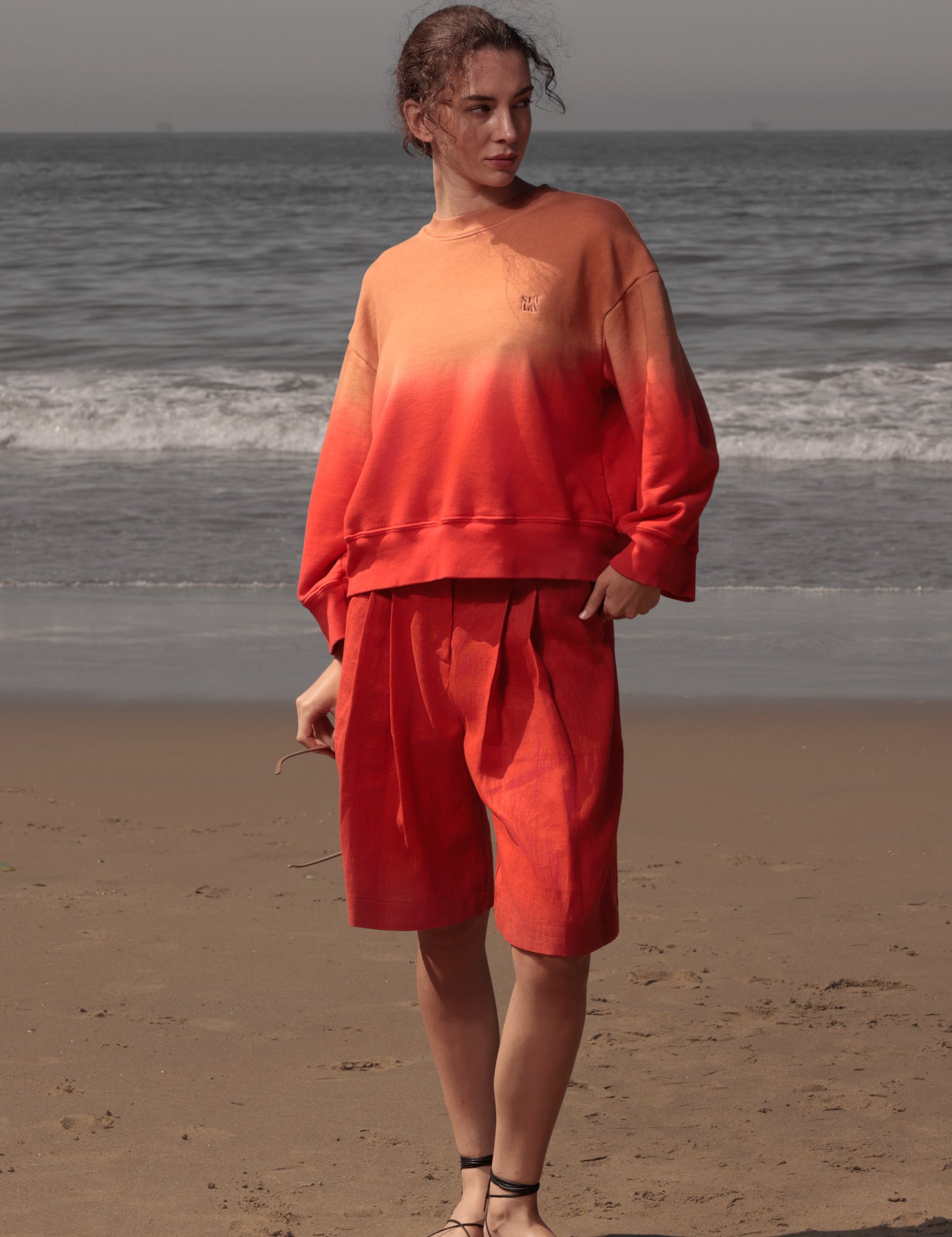 Barrel Sleeve 70's SRF LA Crewneck - Sunset