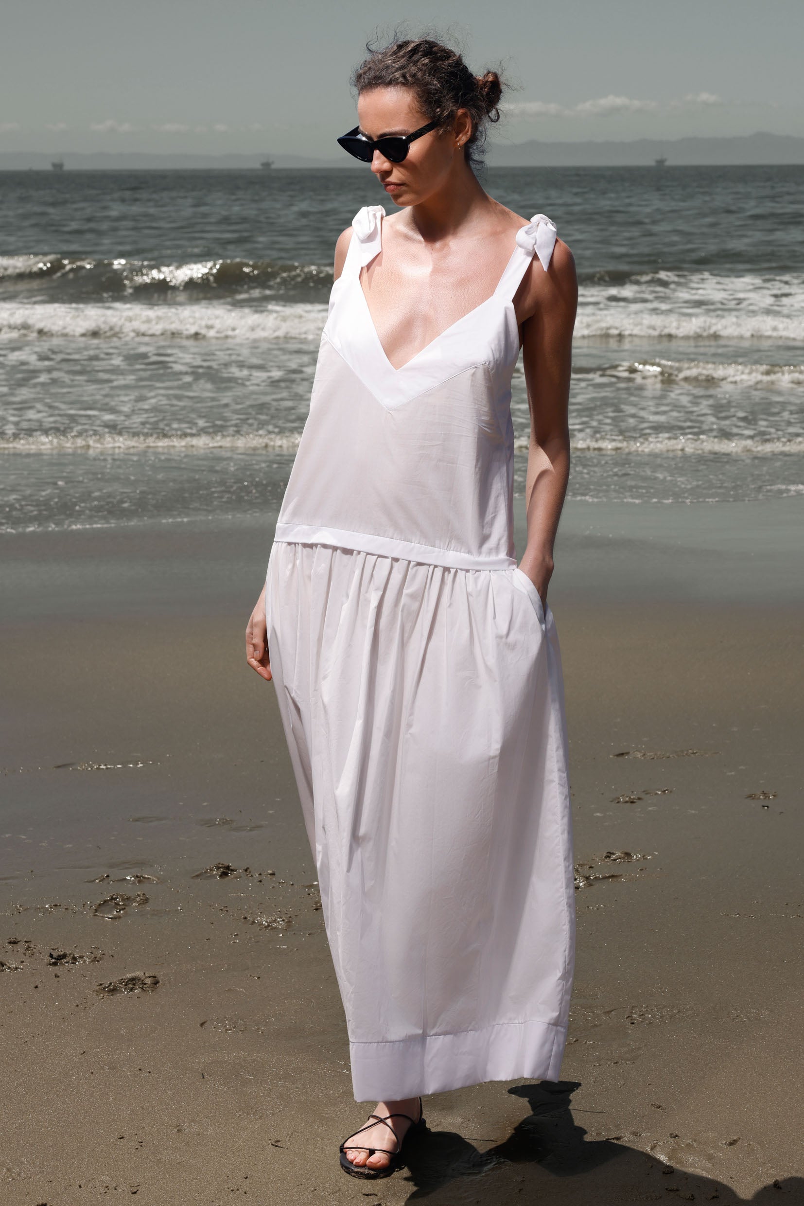 Ballerine Dress - White Shirting - Heidi Merrick