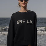 Barrel Sleeve SRF LA Crewneck - Antique Cream on Black - Heidi Merrick