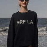 Barrel Sleeve SRF LA Crewneck - Antique Cream on Black - Heidi Merrick