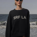 Barrel Sleeve SRF LA Crewneck - Antique Cream on Black - Heidi Merrick