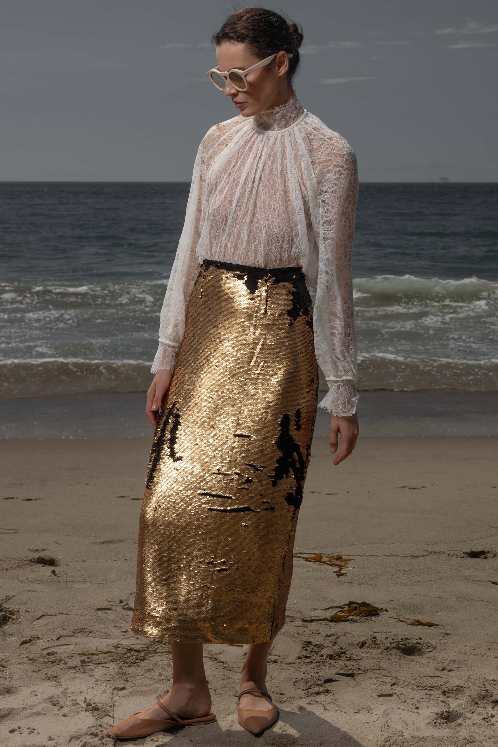 Siren Skirt - Black & Gold - Heidi Merrick