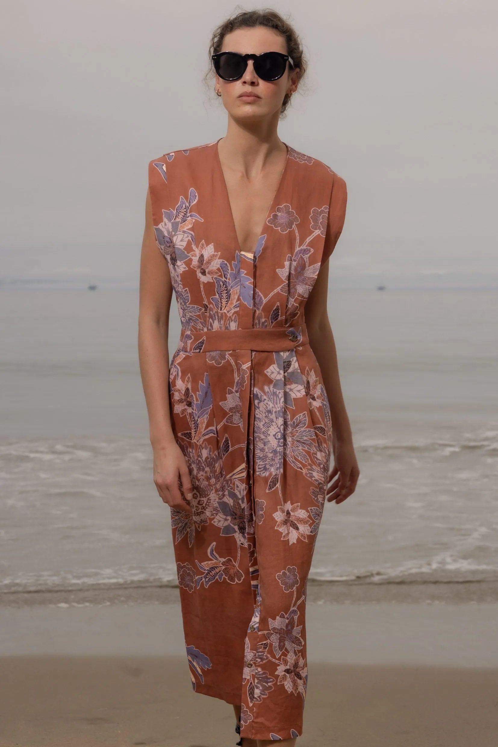 Azadeh Dress - Orange Batik - Heidi Merrick