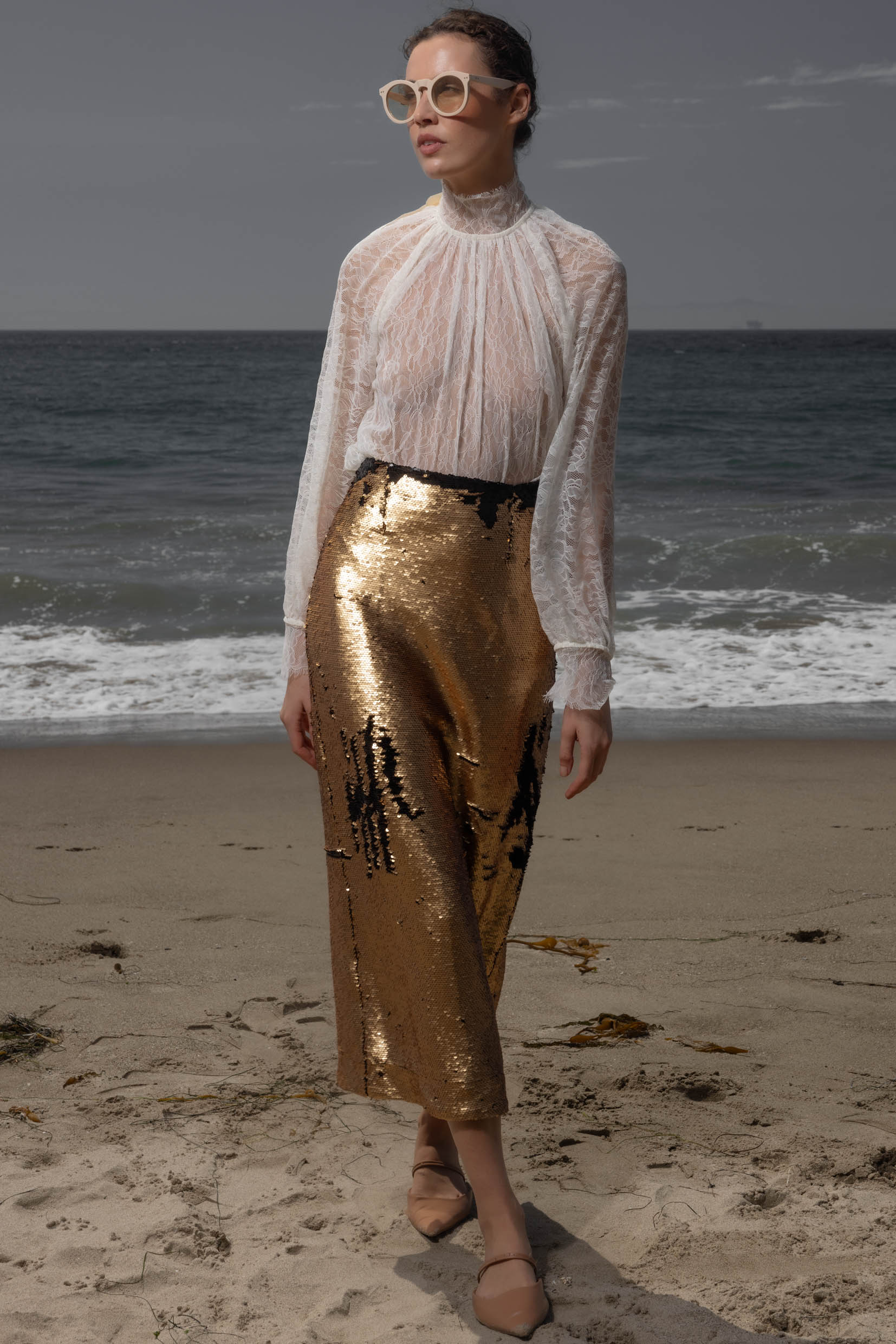 Siren Skirt - Black & Gold - Heidi Merrick