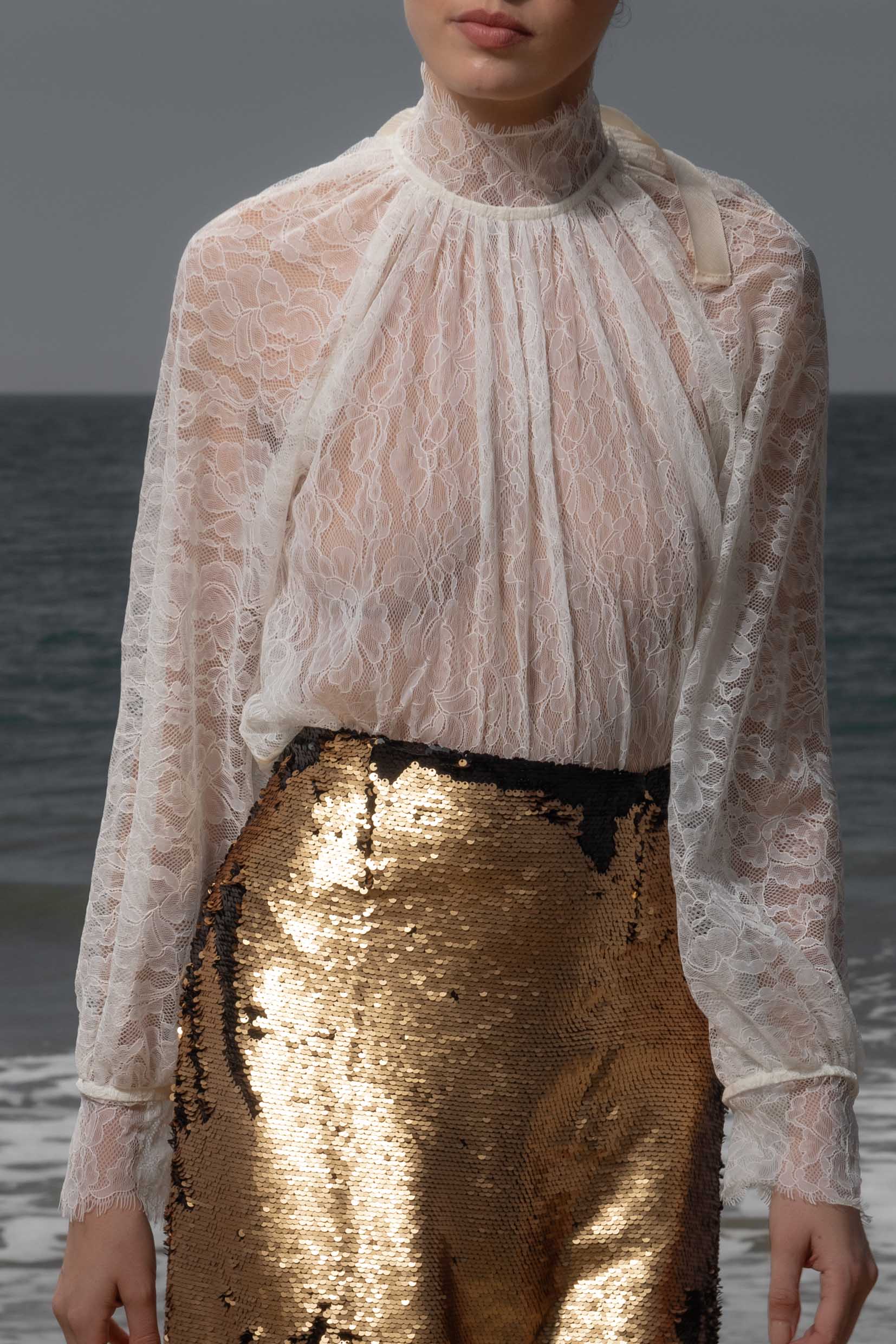 Missive Blouse - Cream Dentelle De Calais - Heidi Merrick