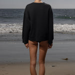 Barrel Sleeve SRF LA Crewneck - Antique Cream on Black - Heidi Merrick