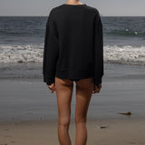 Barrel Sleeve SRF LA Crewneck - Antique Cream on Black - Heidi Merrick