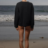 Barrel Sleeve SRF LA Crewneck - Antique Cream on Black - Heidi Merrick