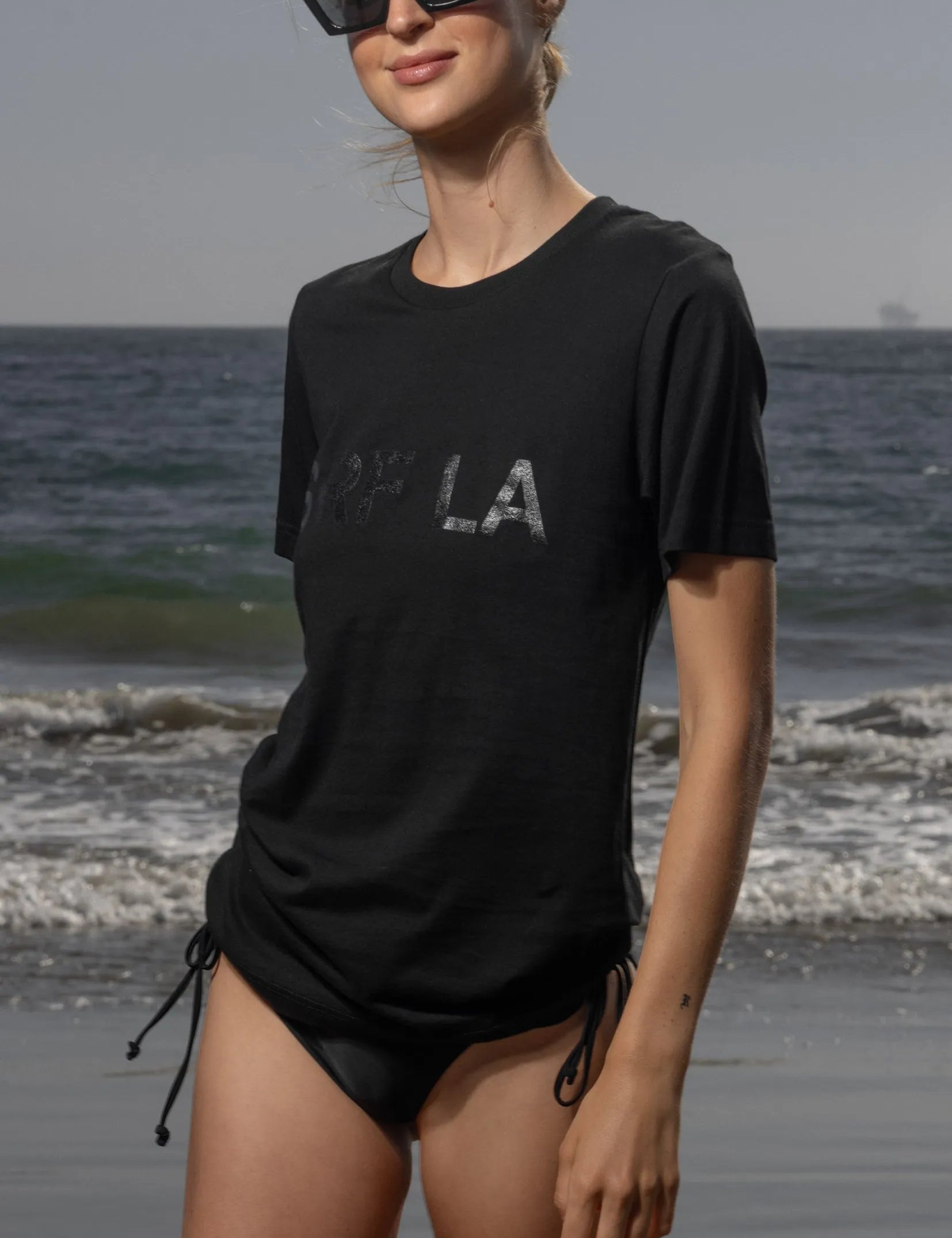 SRF LA Tee - Black on Black - Heidi Merrick