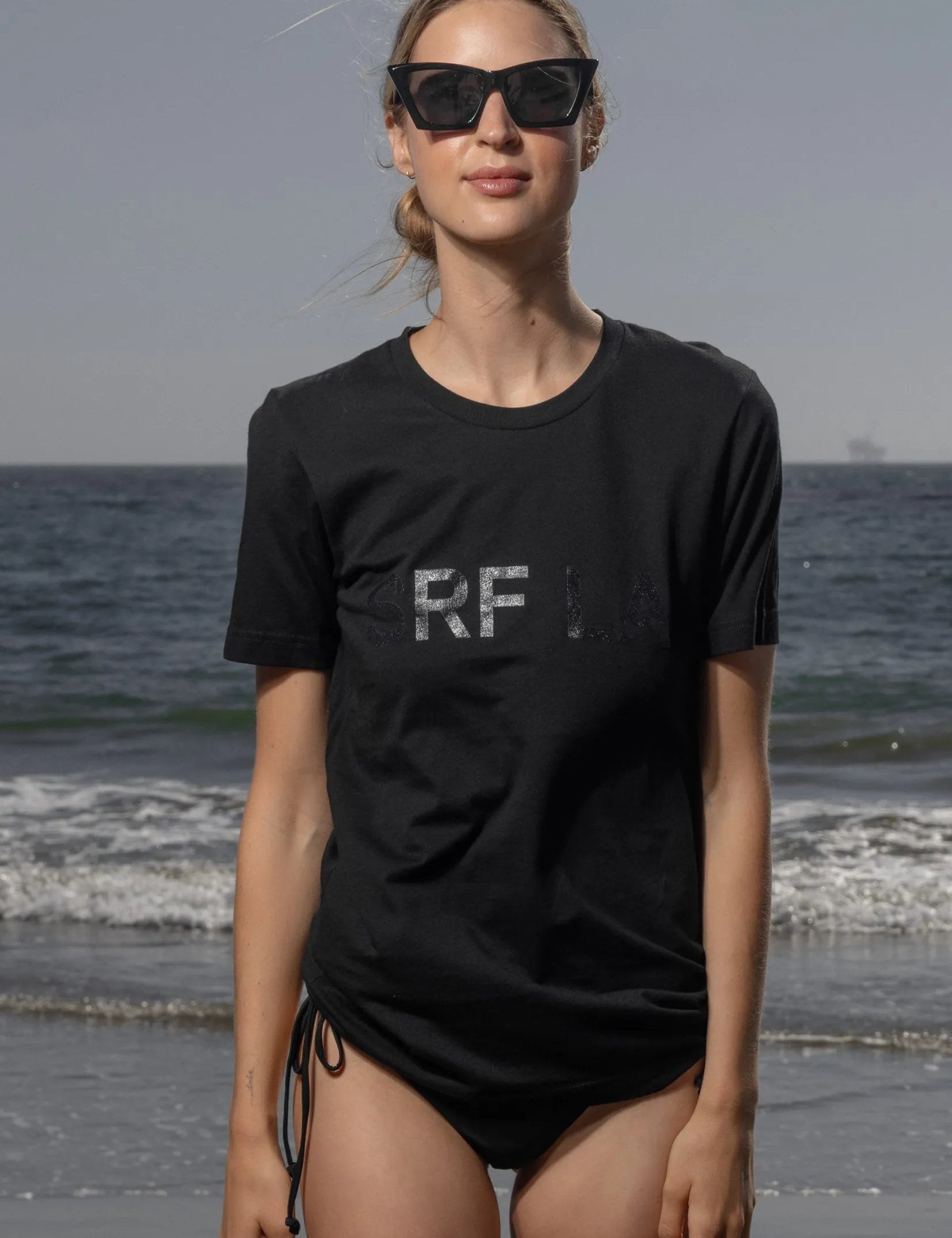 SRF LA Tee - Black on Black - Heidi Merrick