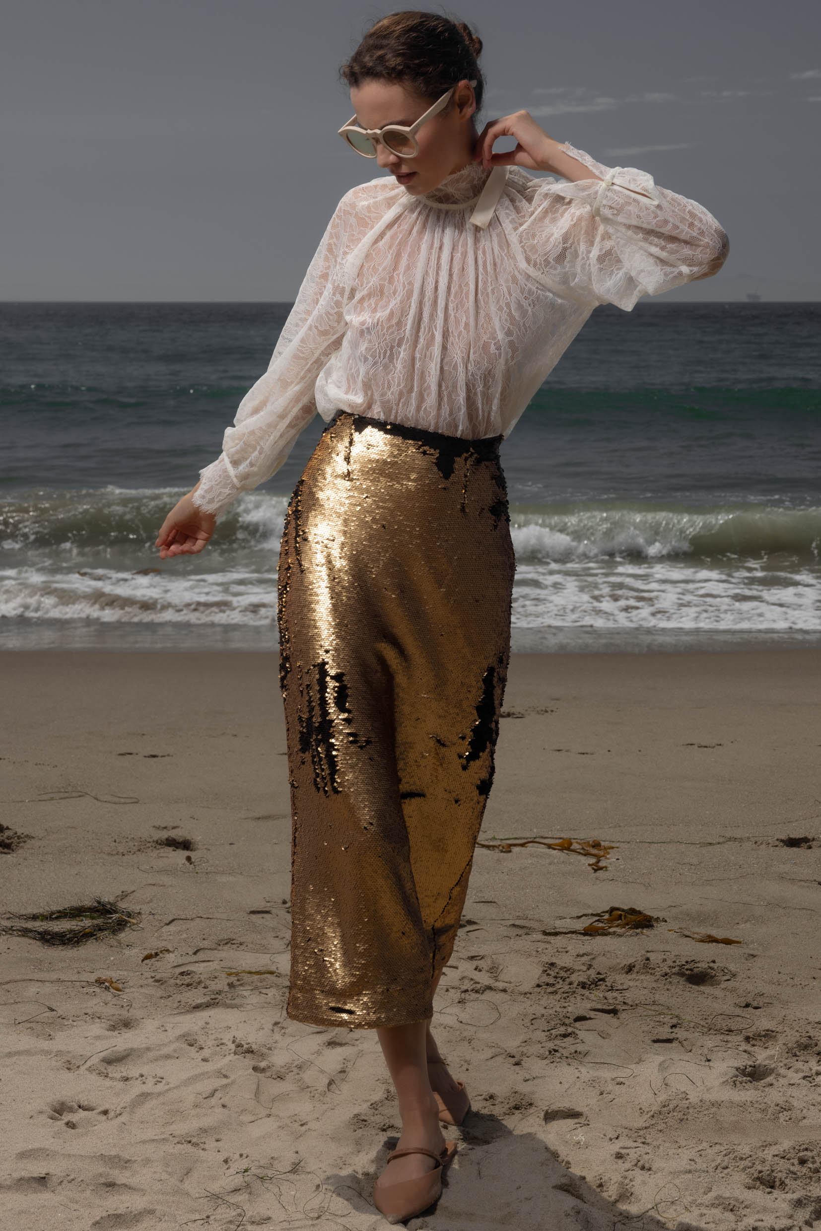 Siren Skirt - Black & Gold - Heidi Merrick
