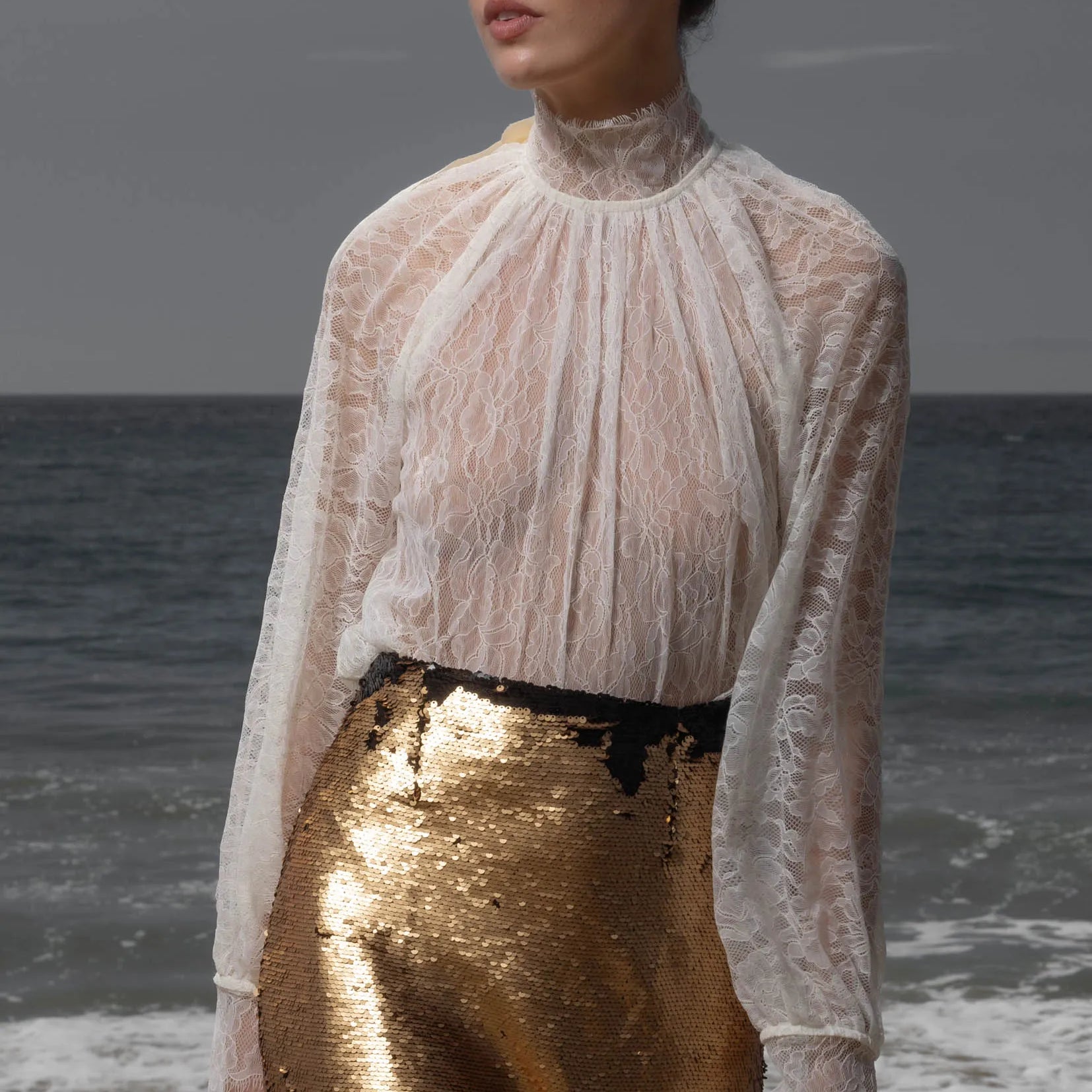 Missive Blouse - Cream Dentelle De Calais - Heidi Merrick