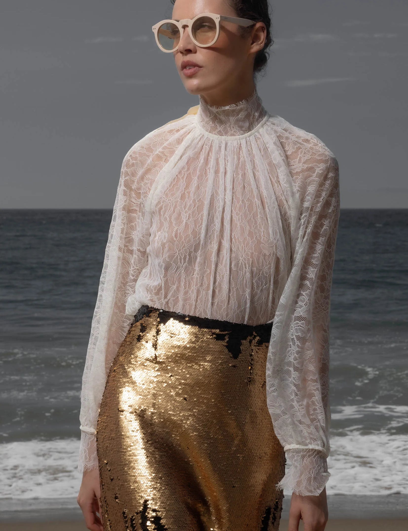 Missive Blouse - Cream Dentelle De Calais - Heidi Merrick