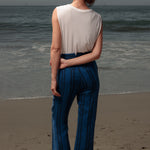Serge Pant - Blue Moroccan Stripe - Heidi Merrick
