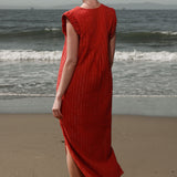 Prose Kaftan - Vermilion Lurex Gauze