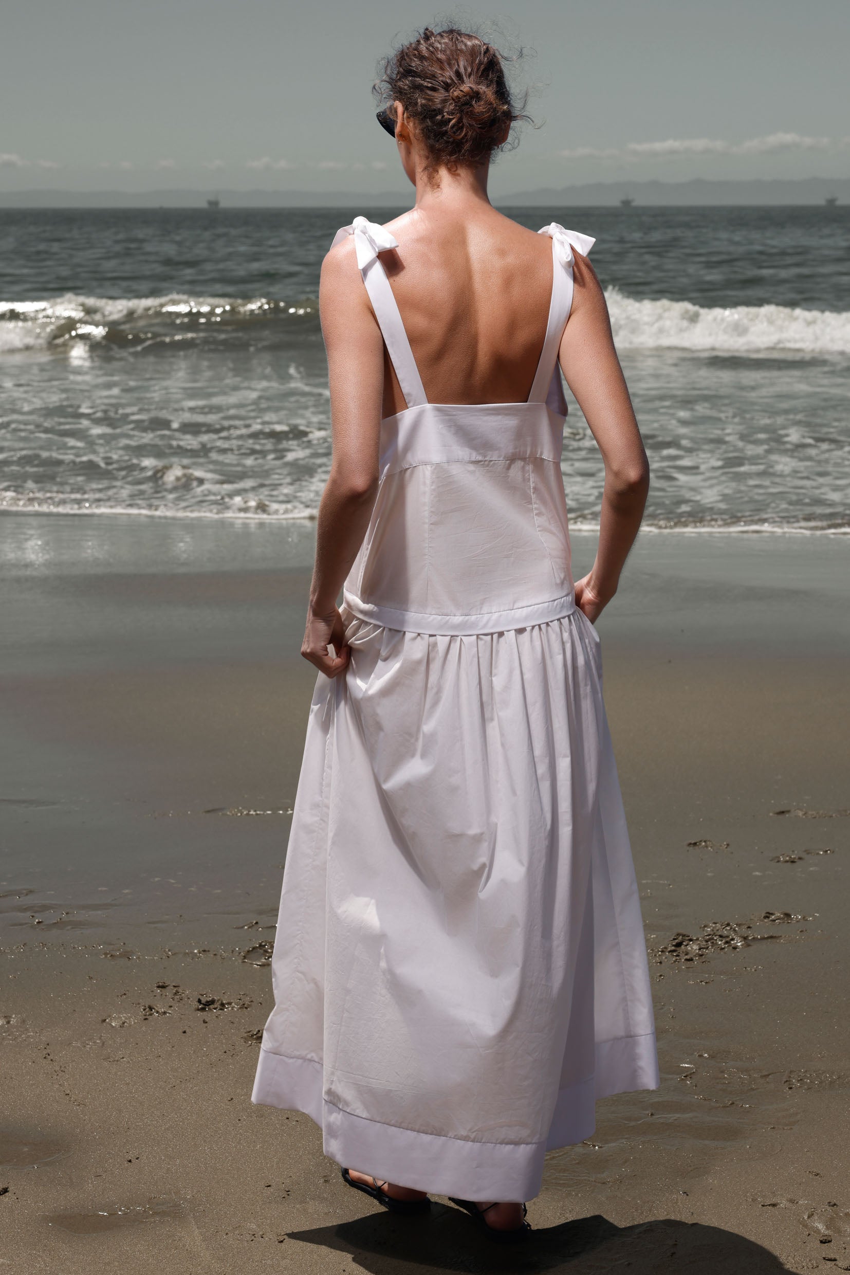 Ballerine Dress - White Shirting - Heidi Merrick