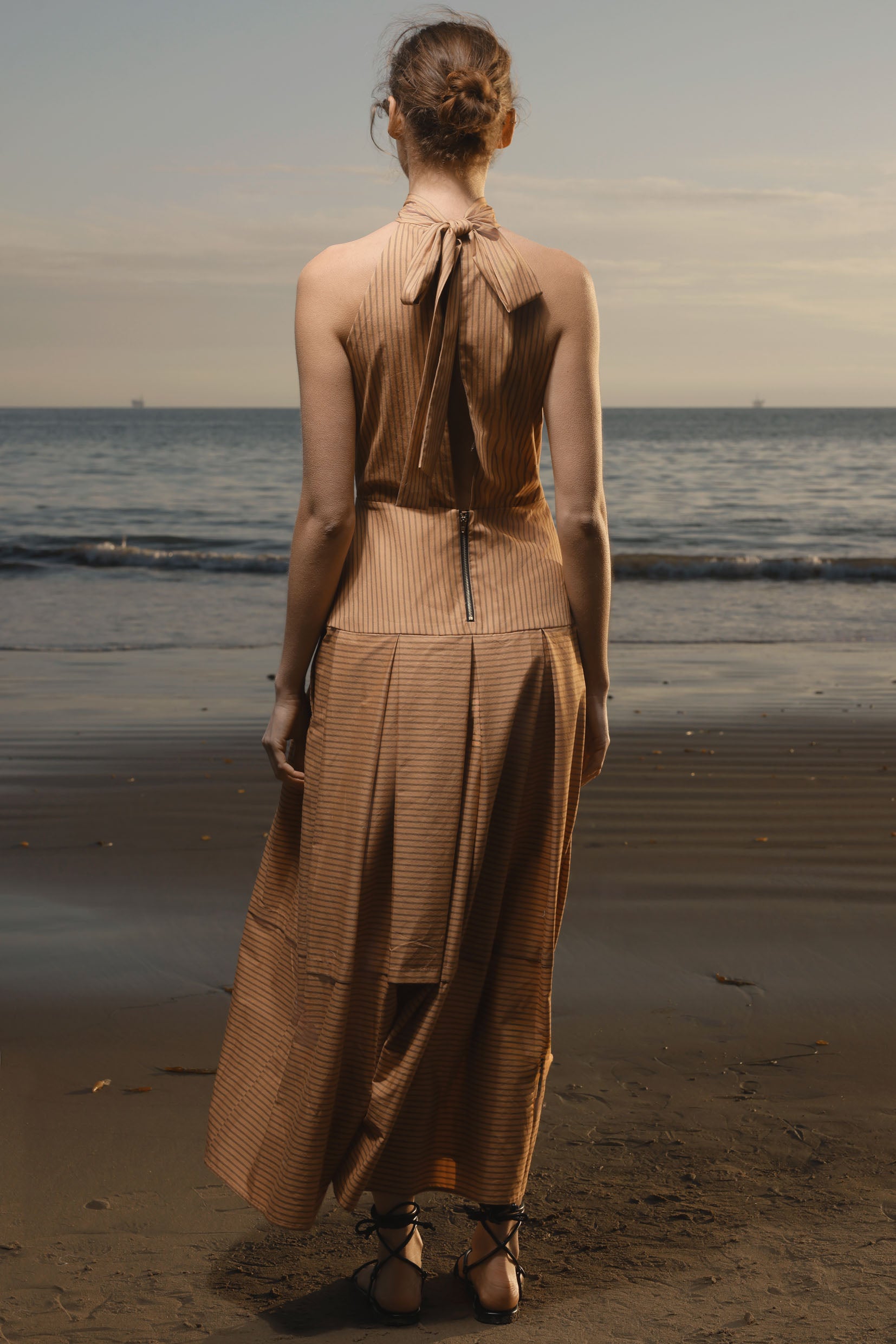 Nysa Dress - Ticking Stripe - Heidi Merrick