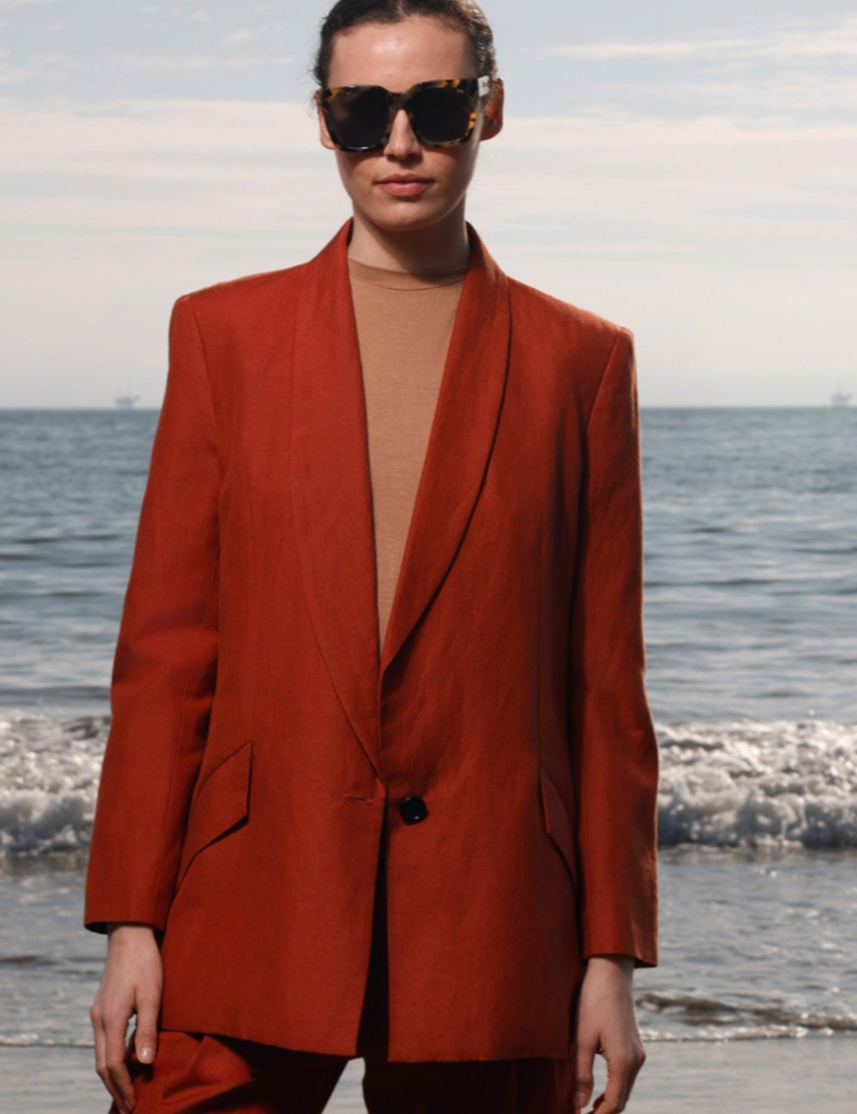 Zelda Blazer - Sienna Silk & Hemp - Heidi Merrick