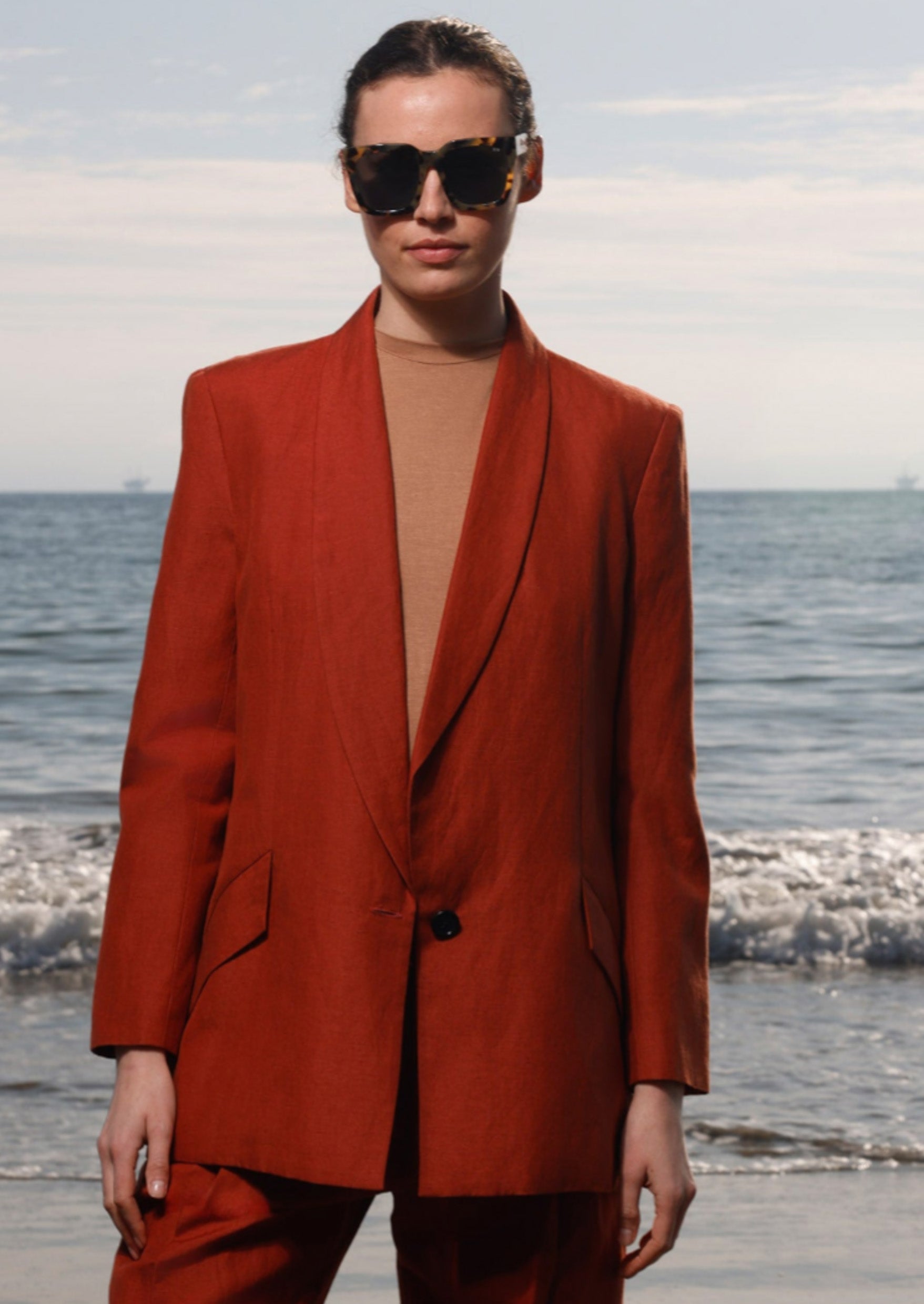 Zelda Blazer - Sienna Silk & Hemp - Heidi Merrick