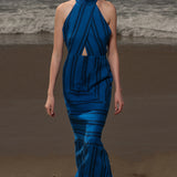 Aurora Dress - Blue Moroccan Stripe