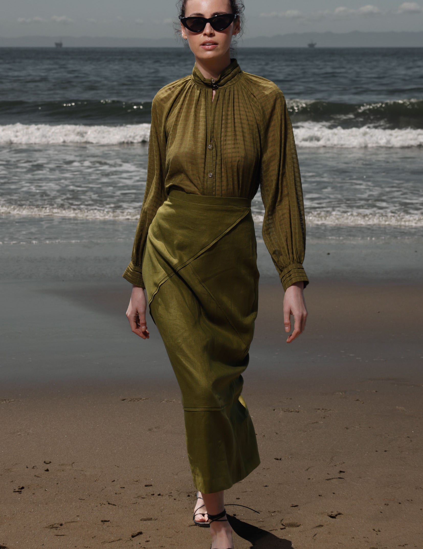Geometry Skirt - Frog Linen - Heidi Merrick