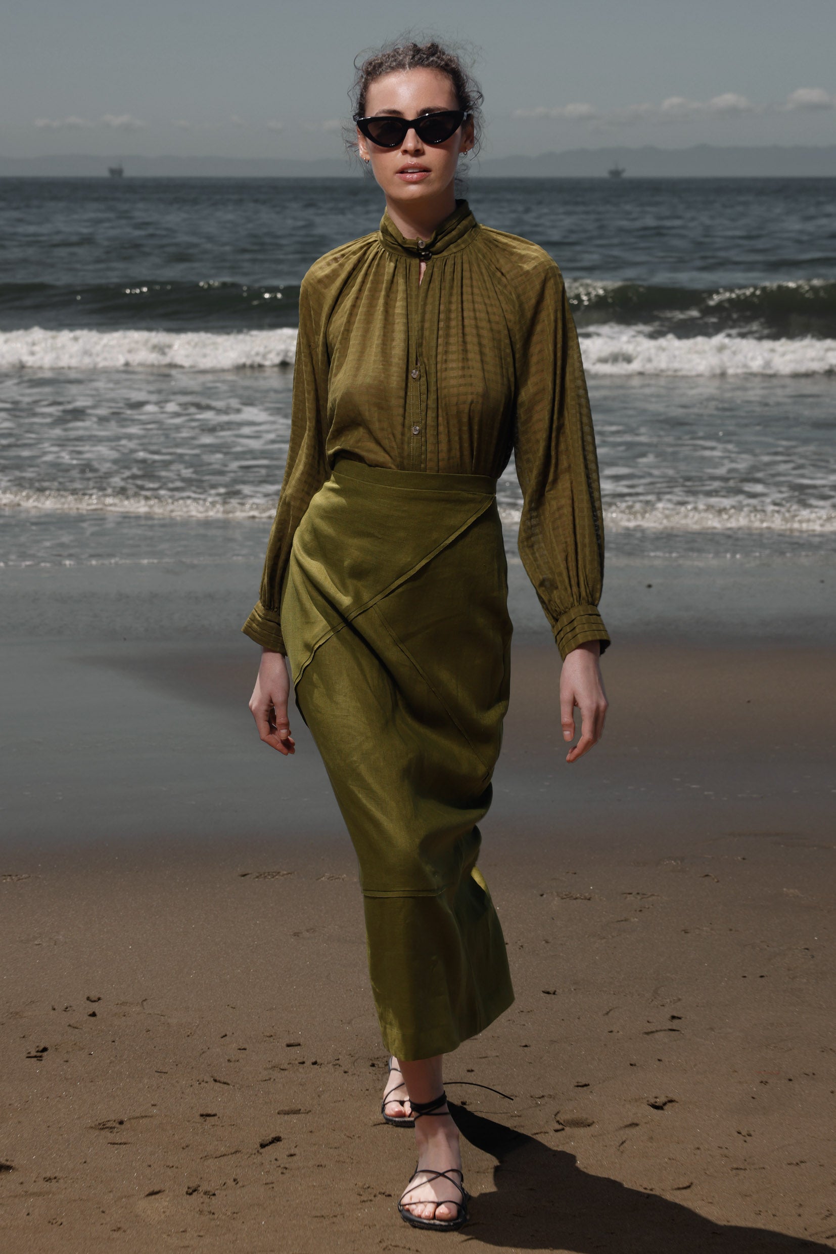 Geometry Skirt - Frog Linen - Heidi Merrick