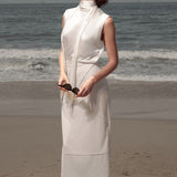 Geometry Skirt - Ivory Silk Noil