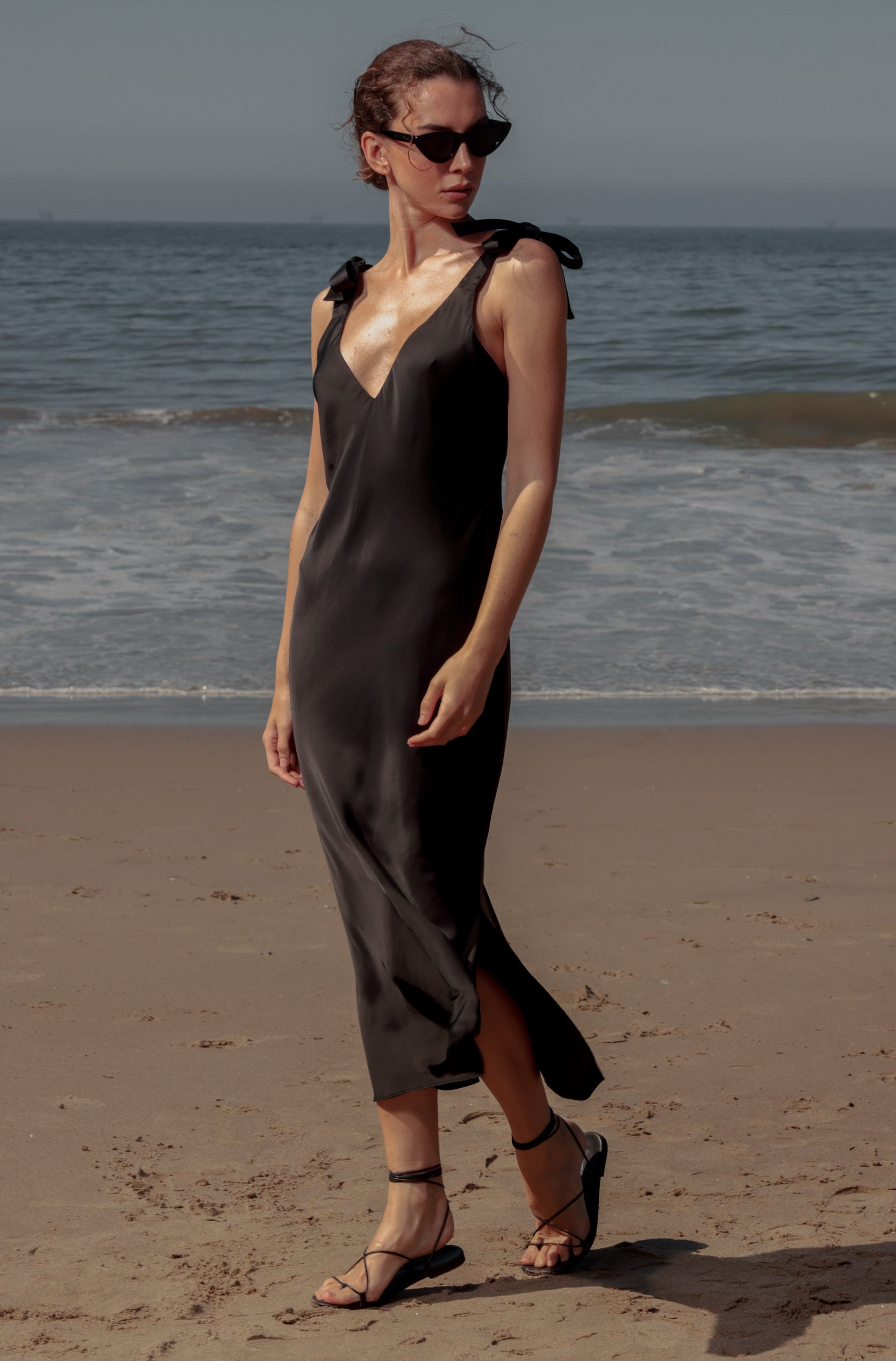 Marion Slip Dress - Black - Heidi Merrick