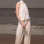 Baptiste Pant - Ivory Silk Noil - Heidi Merrick