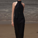 Geometry Skirt - Black Silk Noil - Heidi Merrick